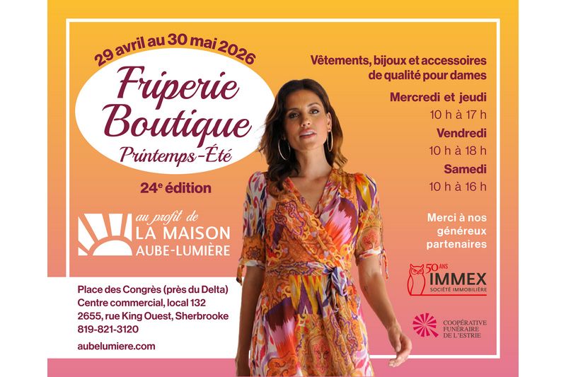 La Friperie-Boutique Aube-Lumière rouvre pour une 24e saison à Sherbrooke